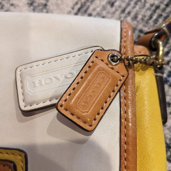 Coach Yellow and White Shoulder Bag - Picture 6 of 10